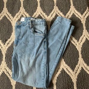 Mid rise skinny light wash jeans